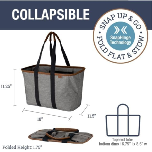 LUXE tote bag is foldable and has a convenient handle